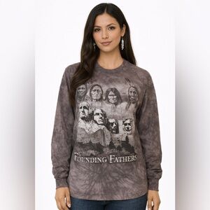 The Mountain Founding Fathers Native American Graphic Tee Tie Dye LS Shirt